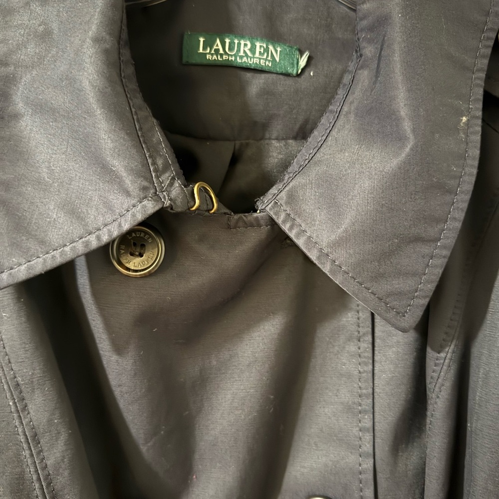 LAUREN Ralph Lauren Blue Women Trench Coat. Plus Size - Picture 2 of 9
